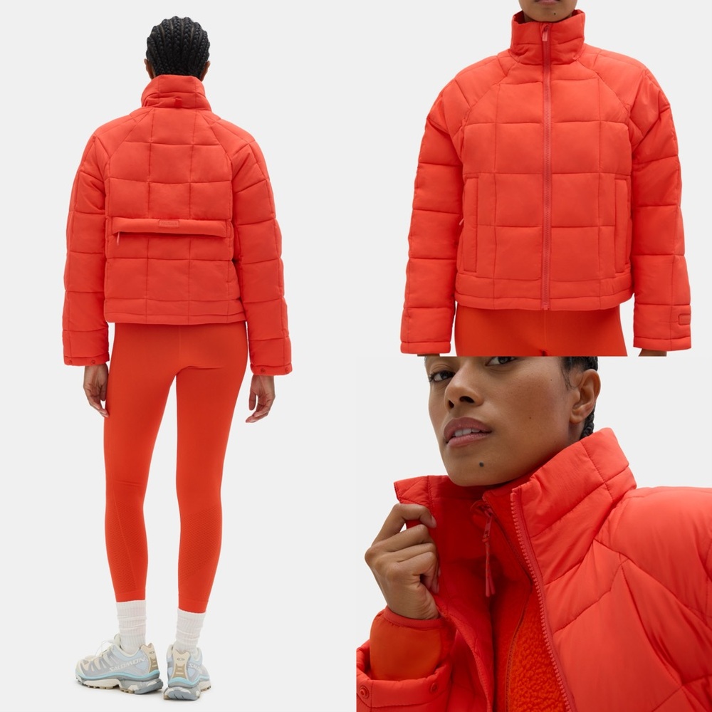 Women's Red Puffer Jacket - Picture 2 of 8